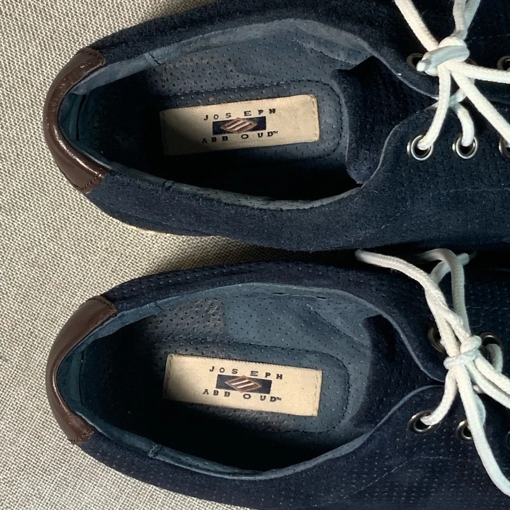 Navy Suede Derby Shoes Mens 9.5D Joseph Abboud